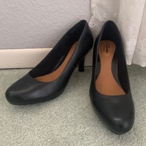 Clarks Artisan Black Leather Heels